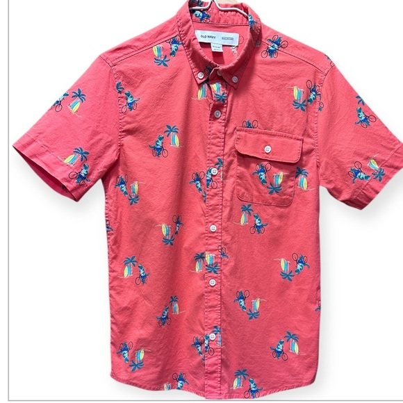 Old Navy Other - EUC Old Navy Froggy Print Kids Button Down Shirt